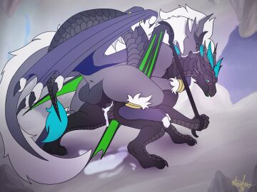 adrim animated bite bodily_fluids collar cum cum_from_vagina cum_in_vagina cum_inside dragon duo european_mythology female feral genital_fluids hi_res leash male male/female mythological_creature mythological_scalie mythology penetration pussy scalie sex western_dragon