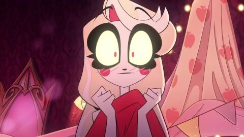 2girls animated ass ass_bigger_than_head bed bedroom bedroom_eyes bow charlie_morningstar_(hazbin_hotel) couple curvy female fuck_me_eyes hair_ribbon hairbow hazbin_hotel hips imminent_sex long_hair mommy nightgown no_panties official_art ponytail ribbon seductive seductive_look seductive_smile sexy shaking_hips singing smile sound tagme thick_thighs thighs vaggie_(hazbin_hotel) video wide_hips yuri