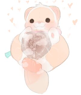 :3 ambiguous_fluids blush disembodied_penis domestic_ferret duo female genitals heart_symbol hi_res humanoid_genitalia humanoid_penis iigomeow imminent_sex male male/female mammal musk musk_cloud mustelid musteline nose_bubble pawpads penetrable_sex_toy penis plump_labia plushie plushophilia pussy semi-anthro sex_toy true_musteline vulva weasel