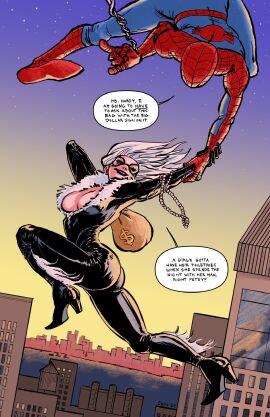 1boy 1girls 2024 antiheroine ass black_cat_(marvel) black_lipstick bodysuit breasts cash chloe_brailsford city city_background couple couple_(romantic) couples curvy curvy_body curvy_female curvy_figure curvy_thighs digital_media_(artwork) felicia_hardy female jewel jewelry light-skinned_female light_skin love lovers lovers_moment male marvel marvel_comics mask masked masked_female masked_male money money_bag necklace no_sex open_bodysuit open_clothes pearl_necklace peter_parker romantic romantic_couple skin_tight spider-man spider-man_(series) superhero superhero_couple superheroine swinging text thick thick_thighs thief tight_clothes tight_clothing voluptuous voluptuous_female white_fur white_hair