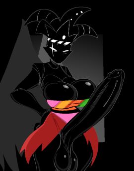 1futa aroused balls big_balls big_breasts big_penis black_queen black_queen_(homestuck) bottomless breasts carapacian cleavage clothed clothing cock curvy dark-skinned_female dark_skin erection female futa_only futanari hand_on_hip hard_on homestuck huge_balls huge_breasts huge_cock humanoid humanoid_penis intersex partially_clothed penis queen seductive simple_background smooth_balls smooth_penis snowman_(homestuck) solo solo_female solo_futa standing thick thick_thighs welwraith wide_hips wings