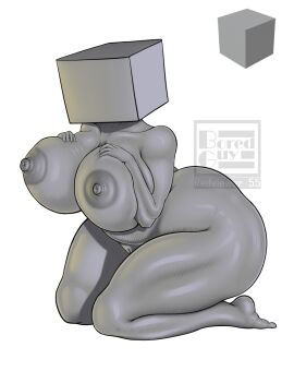 anthro anthrofied areolae ass big_ass big_breasts big_butt blender_cube breasts chubby female female_focus female_only holding_breasts huge_ass huge_breasts huge_butt nipples object_head on_knees redviewer_55 shape_head tagme thick_thighs wide_hips