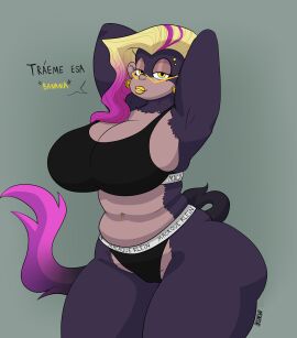 anthro ape donkey_kong_(series) female glasses gronch0 haplorhine monkey nintendo poppy_kong primate sports_bra sportswear tagme underwear