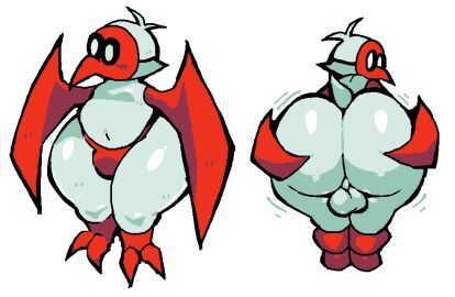 1boy anthro ass ass_grab avian balls belly bent_over berryofmalice big_ass big_butt bird bulge butt_grab clothed clothing digital_media_(artwork) genitals glistening glistening_body hand_on_ass hand_on_butt looking_at_viewer looking_back male male_only mario_(series) mask mouthless navel nintendo nude perineum presenting presenting_hindquarters red_mask shaking shaking_ass shaking_butt simple_background solo super_mario_bros._2 tail thick_thighs thong tweeter underwear underwear_only white_body white_eyes wide_hips wing_spreading winged_arms wings yume_kojo:_doki_doki_panic