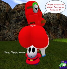 1girls 3d ass big_ass big_breasts big_butt breasts bubble_ass bubble_butt female green_hair huge_ass light-skinned_female light_skin mario_(series) nintendo shy_gal shy_guy tagme thick_thighs wide_hips zer0264