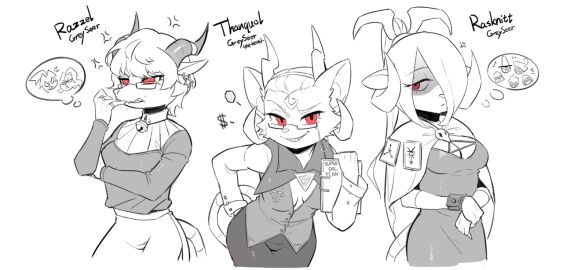 3girls accessories accessory angry annoyed anthro bardin_goreksson bell big_ears black_and_white black_and_white_and_red blank_eyes book bracelet bracelets calm clipboard decorations dress dwarf_(warhammer) earring earrings elf elf_ears english_text evil evil_grin evil_smile fancy_clothing fangs female female_only formal formal_attire formal_clothes formal_clothing formal_wear frustrated furry gold_(metal) gold_jewelry greedy grey_seer horn horns jewelry kerillian leaning_forward long_hair magic magic_user markus_kruber multiple_females multiple_girls piercing piercings rat rat_tail red_eyes resting_bitch_face rodent rodent_humanoid rodent_tail sharp_teeth short_hair sienna_fuegonasus skaven skaven_mark skykain snout speech_bubble suit tail text thanquol thought_bubble vermintide victor_saltzpyre warhammer_(franchise) warhammer_age_of_sigmar warhammer_fantasy warpstone white_fur white_hair wip witch_hunter_(warhammer) wood_elf wood_elf_(warhammer)