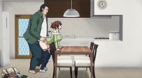 10s 1boy 1girls 2010s 2017 2d animated ass bag barefoot big_ass big_breasts black_hair blush bouncing_breasts bra breasts brown_hair censored chair clock closed_eyes clothes_pull deep_penetration denim doggy_style fat_male feet female from_behind gif glasses groceries grocery_bag hair_bun indoors inseki jitaku_keibiin katsuragi_shouko kitchen large_breasts male mature_female moaning open_clothes panties pants pants_pull purple_panties screencap sex sex_from_behind shopping_bag shouko_katsuragi single_hair_bun slippers standing standing_sex step-mother_and_step-son straight suzuki_mirano table underwear