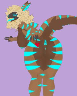 absurd_res animal_humanoid anthro anus anus_focus ass bent_over big_ass big_breasts big_butt blonde_hair blue_anus blue_inner_ear blue_insides blue_nipples blue_pussy blue_pussy_juice blue_stripes bodily_fluids breasts brown_body brown_ears claws colored_pussy_juice curled_hair ear_piercing ear_ring female finger_claws fish fish_humanoid genital_fluids genitals hair hanging_breasts heart_(marking) hi_res hudmokaccino hudzell huge_ass huge_breasts huge_butt huge_hips huge_thighs humanoid looking_at_viewer machine marine marine_humanoid markings multicolored_body nipple_piercing nipples piercing presenting presenting_anus presenting_hindquarters presenting_pussy protogen protogen_face protogen_visor purple_background pussy requiem_shark ring_piercing shark shark_fin shark_humanoid shark_tail simple_background solo solo_focus stripes thick_thighs tiger_shark two-tone_body two-tone_tail unusual_bodily_fluids unusual_genital_fluids unusual_pussy_juice vaginal_fluids wide_hips