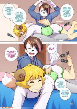 2boys 2femboys 2males bed bedroom boy boys brown_hair dyed_hair femboy femboy_fox flirting fox fox_boy fox_ears fox_male fox_tail horns in_bed in_bedroom keiran_tracey keiran_tracey_(character) male males milo_stefferson milo_stefferson_(character) ram ram_horns sheep sheep_boy smack smacking smacking_ass smacking_butt spank spanking spanking_ass spanking_butt tokifuji twink twinks