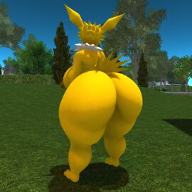 3d ass big_ass big_breasts breasts bubble_ass bubble_butt eeveelution female ferialexonar huge_ass jolteon pokemon pokemon_(species) thick_thighs wide_hips