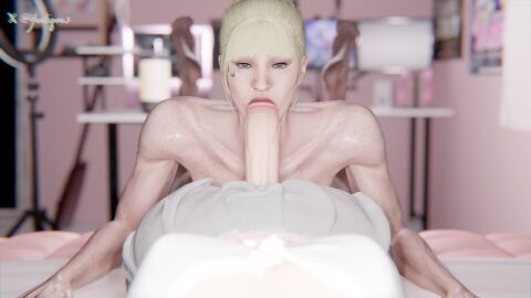 3d blowjob elliot_(mslewd) futa_on_futa futa_only futanari looking_at_viewer lozun_elongia nose_piercing pov yeetiques