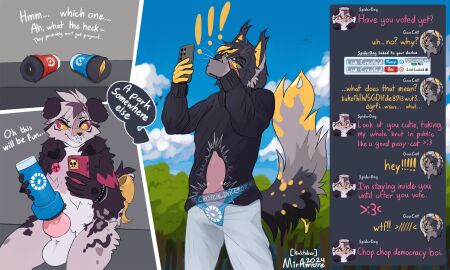 5:3 anthro anus arachnid arthropod canid canine canis clothing cuntboy democracy dialogue digital_media_(artwork) domestic_cat duo electronics english_text exclamation_point felid feline felis furry genitals goo_creature hi_res hybrid i_voted_sticker in_public internal intersex intersex/male knot knotted_penis knotting male mammal miramore non-euclidean_sex nude panties penetrable_sex_toy penetration penile penis phone portal portal_fleshlight portal_sex pussy samsung sex sex_toy simple_background smile spider submissive submissive_cuntboy submissive_intersex tail text text_messaging thinking_with_portals underwear vaginal_penetration voting wolf