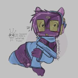 boxten_(dandy's_world) braces cat_ears cat_headphones dandy's_world dandys_world femboy femboy_focus femboy_only gamer glasses glasses_on_face gold_glasses half-dressed half_dressed half_naked half_nude headphones layered_clothing laying_on_side nervous nervous_expression nervous_sweat penis purple_body purple_hair purple_penis purple_penis_tip purple_skin self_harm self_harm_fetish self_harm_scar self_harm_scars selfharm selfharm_scars shoulders sleeves_past_wrists square_glasses sweatdrop teeth_showing teeth_visible toon_(dandy's_world) toonophilia whoopsie_dw yellow_glasses