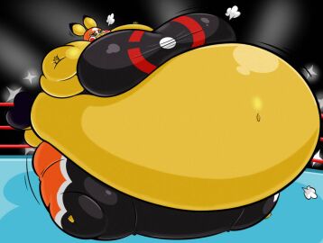 air_inflation anthro bbw belly belly_overhang big_belly big_breasts breasts disco_chaos exhibitionism female female_focus female_only full_body_inflation furry huge_belly hyper_belly immobile immobilization inflation love_handles muffin_top non-canonical_size nonude pikachu pikachu_libre pokemon pokemon_(species) pokephilia ready_to_pop spherical_inflation ssbbw tight_clothing
