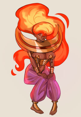 arabian arabian_clothes arabian_female armlet barefoot big_breasts bracelet breasts bursting_breasts busty calvin_sims_art calvinsimsart capcom corset dark-skinned_female dark_skin djinn female female_focus female_only genie genie_girl hourglass_figure large_breasts long_hair middle_eastern middle_eastern_female nipple_covers overflowing_breasts pasties power_stone red_hair rouge_(power_stone) shoulder_pads tagme video_game_character video_games wide_hips