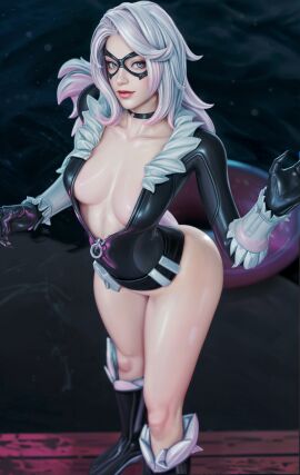 3d black_cat_(fortnite) black_cat_(marvel) cute felicia_hardy female fortnite fortnite:_battle_royale marvel marvel_comics spider-man_(series) tagme white_hair zina1chan