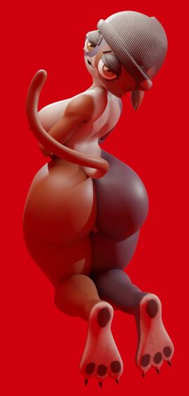 1girls 3d 3d_(artwork) anthro aransfw_alt ass barefoot big_ass breasts completely_nude epic_games female female_only fortnite full_body furry looking_at_viewer looking_back meow_skulls_(fortnite) meowskulls naked naked_female nude nude_female solo solo_female tail