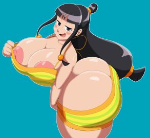 areola areola_slip areolae areolae_slip ass ass_cleavage ass_crack big_ass big_breasts big_butt black_eyes black_hair blush blushing_at_viewer breasts butt_crack capcom eyes_half_open female full_color full_colour gyakuten_saiban hair_accessory hair_ornament hi_res high_resolution highres huge_ass huge_butt hyper large_ass large_breasts large_butt maya_fey mechspazer outline seducing seducing_viewer seductive seductive_look simple_background smug smug_expression smug_face smug_smile soft_shading solo_female swimsuit swimsuit_pull tagme top-down_view top_down_view voluptuous voluptuous_female