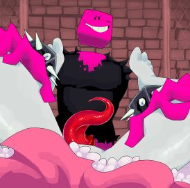 armless feet first_person_view floating_hands floating_head floating_torso fungusro jeremy_(regretevator) male penis pink_body pink_skin pov regretevator roblox roblox_game ruffled_skirt self_upload shiny_dick skirt skirt_lift smile spiked_bracelet square_head tentacle_cock tentacle_dick tentacle_penis y/n