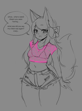 artist_request ass big_ass breasts female neko optical_illusion small_breasts tail thick_thighs thin_waist