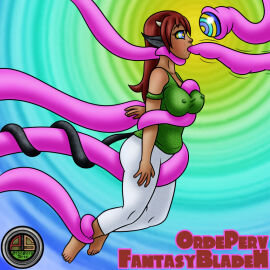 allison_(argonis) barefoot collarbone dark-skinned_female dark_skin erect_nipples erect_nipples_under_clothes fantasyblade female female_only femsub force_feeding horns hypnosis hypnotic_tentacle long_hair mind_control oral ordeperv original red_hair ring_eyes tail tentacle tentacle_in_mouth