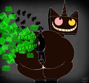 animal_genitalia animal_pussy animal_vulva anus ass big_butt black_and_white breath butt_focus deltarune dock_(anatomy) domestic_cat equine_anus equine_genitalia equine_pussy equine_vulva fart fart_cloud felid feline felis female feral friend_(deltarune) genitals heterochromia hi_res horn huge_butt lego lego_brick mammal monochrome onomatopoeia panting puffy_anus pussy rear_view simple_background skunk_bunk smile solo sound_effects tail text thick_thighs undertale_(series) unicorn_horn unikitty unusual_anatomy unusual_fart unusual_tail wide_hips