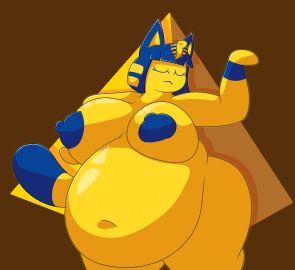 animal_crossing ankha ass bbw big_ass big_breasts breasts chip_at_night cleavage fat fat_belly fat_female female furry huge_ass huge_breasts obese overweight tagme thick_thighs wide_hips