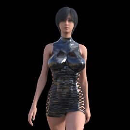 1girls 3d female no_bra solo walking