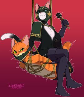 2023 anthro bondage boots bound cleave_gag clothing dominant dominant_female dreamworks dreamworks_animation felid feline female footwear gag gloves handwear hi_res hitachi_magic_wand kitty_softpaws male mammal mask nude puss puss_in_boots:_the_last_wish puss_in_boots_(dreamworks) puss_in_boots_(film) puss_in_boots_(franchise) puss_in_boots_the_last_wish rope sex_toy shoes shrek_(series) sitting sitting_on_another suspension suspension_bondage suspension_play trevhart universal_pictures universal_studios vibrator wand_vibrator