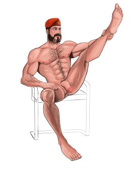 brimstone_(valorant) daddy gay_male male sitting_on_chair solo_gay solo_male valorant