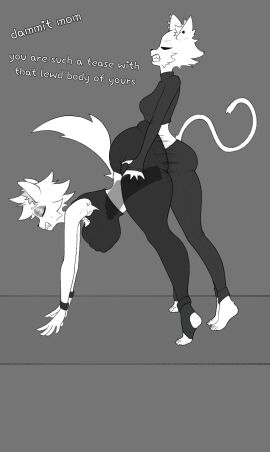 1futa 1girls anthro blind cat_ears cat_girl cat_tail catgirl champaanimation daughter_penetrating_mother female furry futa_on_female futa_penetrating futadom futanari huge_cock imminent_rape imminent_sex incest intersex kanny_chum_(champaanimation) linda_(champaanimation) milf monochrome mother_and_daughter mother_penetrated non-con non_con oc original original_character penis pov sex stirrup_legwear text uncensored yoga yoga_pants yoga_pose