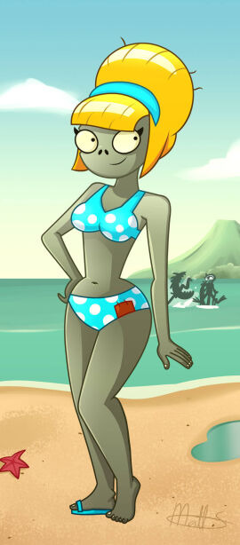 1girls bikini_zombie_(pvz) breasts curvy electronic_arts female lolwutburger lwbafterdark plants_vs_zombies popcap pussy undead vagina zombie zombie_(pvz) zombie_girl