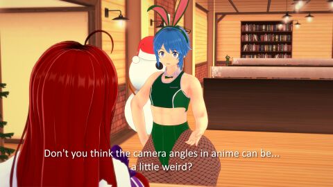 2girls 3d ass blue_hair brown_hair bunnysuit female fishnets huge_ass thick_thighs