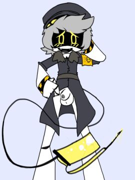 1boy awkward_smile blush collaboration glitch_productions murder_drones n_(murder_drones) repost robot_humanoid small_penis