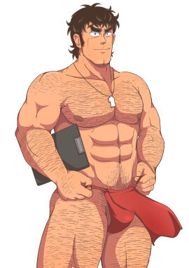 1boy abs arm_hair ass_hair ass_visible_through_thighs balls balls_peek balls_under_clothes bara beefy biceps big_abs big_areola big_breasts big_bulge big_hands breasts brown_eyes brown_hair bulge bulge_through_clothing chest_hair clipboard collarbone curly_hair daddy dilf double_chin etchu_fundoshi eyelashes flowing_clothing frown fundoshi fundoshi_only gay grabbing_clothing hairy hand_on_hip happy_trail hi_res high_school!_kimengumi hunk leg_hair looking_at_viewer male male_breasts male_only manly masculine_male mature_male muscles muscular muscular_arms muscular_chest muscular_legs muscular_male muscular_neck muscular_thighs navel nomadonoama1 oppai p.e._teacher pecs pelvic_curtain pubic_hair quadriceps red_fundoshi saigo_shidai sanpaku short_hair sideburns simple_shading six_pack small_pupils smile solo standing teacher thick_arms thick_eyebrows thick_legs thick_thighs topless tough_guy triceps v-shaped_eyebrows very_high_resolution whistle whistle_(object) white_background yaoi