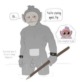 1boy 1girls balls bardo_(ruption_shine) blush drooling female flaccid flaccid_penis grey_body male muscular muscular_male nude nude_male off_screen_character penis pink_fur pippy_(rosebud) rcsebud red_eyes sheath sheathed_penis slendytubbies slendytubbies:_a_twisted_discovery slendytubbies:_pandemic slendytubbies_3 slendytubbies_oc spear sweat sweating teletubbies wet wet_body wet_fur