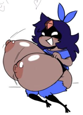 1girls 2d alula_(oneshot) angstrom big_breasts breasts female female_only nipples oneshot smile solo video_games