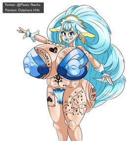 aged_up ass big_areola big_ass big_breasts big_lips big_nipples bimbo blue_hair body_writing breast_sticker breasts censored cure_ange dalpheushills dark_nipples female huge_ass huge_breasts hugtto!_precure nipple_piercing nipples piercing precure pretty_cure pussy pussy_sticker qos queen_of_spades sperm_tattoo sticker tattoo yakushiji_saaya