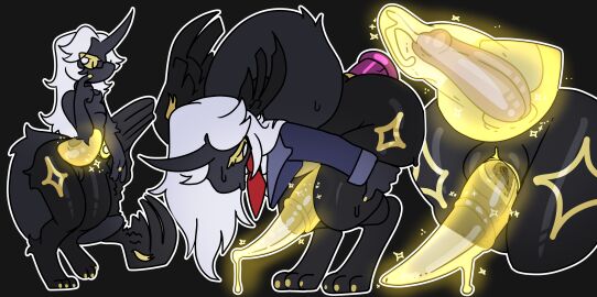 absurd_res animal_genitalia genital_slit genitals glowing glowing_body glowing_genitalia glowing_penis hi_res internal internal_anal internal_slit penis ringed_penis sparkles tapering_penis