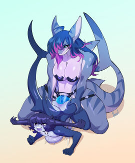 1boy 1girls 2024 all_fours anal anal_sex animal_genitalia animal_penis anus ass big_breasts blue_body breasts dildo dildo_in_ass dildo_insertion duo female female_penetrating female_penetrating_male fish ground_shark hammerhead_shark hi_res larger_female male male/female male_penetrated marine nedoiko nude object_in_ass open_mouth open_smile pasties pegging penetration penis sex sex_toy sex_toy_in_ass sex_toy_insertion shark sibylla_(siberys) simple_background size_difference smaller_male smile stomach_bulge strap-on strapon strapon_in_ass strapon_sex tape toying_partner