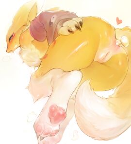 1girls 3gs anthro buttplug dat_ass digimon looking_back renamon tail