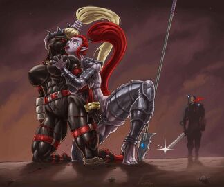 1boy 2girls abs after_fight alien alien_girl athletic athletic_female barefoot big_breasts blonde_hair bodysuit breast_grab breasts callidus_assassin dark_eldar defeated defeated_heroine dmaxcustom drukhari eldar elf elf_ears elf_female eversor_assassin feet female female_focus female_human fit fit_female grabbing_from_behind hair_grab hair_pull human imperium_of_man large_breasts latex latex_clothing latex_suit long_hair male mature_female multiple_females multiple_girls muscles muscular muscular_female officio_assassinorum pointy_ears ponytail red_eyes red_hair rivals ryona skintight skintight_bodysuit slim_waist sword tagme_(artist) thick_thighs thigh_highs thighhighs tight_bodysuit tight_clothing torn_bodysuit torn_clothes warhammer_(franchise) warhammer_40k wide_hips yuri