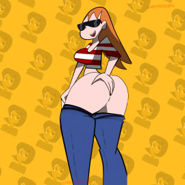 ass ass_focus auburn_hair big_breasts bikini breasts bubble_ass bubble_butt cartoon_network dee_dee_replacement dexter's_laboratory dialogue female glasses hi_res huge_ass huge_breasts huge_butt jeans light-skinned_female light_skin long_hair mature_female milf mother orange_hair red_hair speech_bubble sunglasses superhentaiorg thick_thighs tinted_eyewear