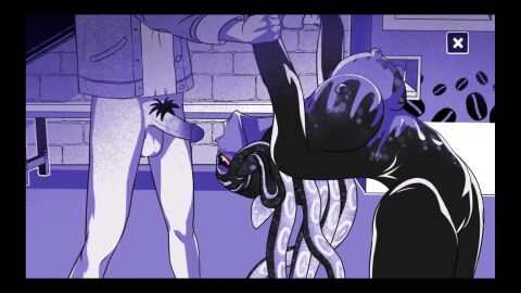 1boy 1girls anomalous_coffee_machine cum deep_throat deepthroat face_fucking fellatio female gameplay horu_(anomalous_coffee_machine) oral penis sound tagme video