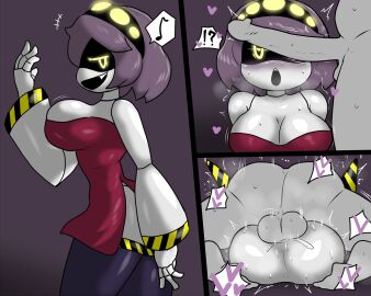 1boy 1girls ass balls before_and_after before_sex big_ass big_breasts big_penis blush breasts enigi09 faceless_male female glitch_productions heart heart-shaped_pupils horny horny_female male male/female mating_press murder_drones penetration penis penis_in_pussy penis_on_face penis_out pussy pussy_juice red_clothing red_dress sex short_hair spoken_heart spoken_interrobang spoken_musical_note spoken_question_mark sweat tagme v_(murder_drones)