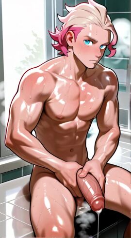 ai_generated animated big_penis gay masturbation pokemon pokemon_za solo tagme urbain_(pokemon) video