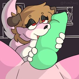 anthro ass ass_up big_penis blonde_hair canid canine canis domestic_cat domestic_dog duo eyeliner eyeshadow felid feline felis fellatio fellatio_pov femboy floppy_ears fur furry genitals hair holding_penis licking looking_at_another looking_at_partner makeup male mammal muru_(pinkzawg) oral penile penis penis_in_face penis_in_mouth pink_body pink_fur pinkzawg purple_body purple_fur raised_tail red_eyes sex simple_background tail tongue trett white_body white_fur window