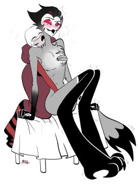 anthro avian bird bite black_eyes blush bodily_fluids breasts claws clothed clothing demon demon_humanoid duo empty_eyes fangs feathers female female_on_anthro grey_body grey_feathers hair handjob hazbin_hotel helluva_boss hi_res humanoid humanoid_on_anthro looking_pleasured love male male/female masturbation mature_female mature_male mister_nebulous multi_eye nude open_mouth open_smile owl owl_demon partially_clothed penile penile_masturbation penis red_eyes rosie_(hazbin_hotel) saliva sex smile stolas_(helluva_boss) teeth thick_thighs white_hair