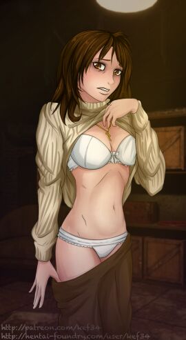 1girls breasts brown_eyes brown_hair female image_set kef34 religious religious_symbol religious_symbols showing_breasts showing_off solo tagme