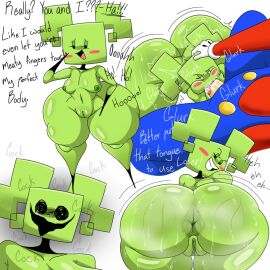 1boy 1girls anus areolae asking_for_it ass ass_bigger_than_head ass_focus ass_shake bimbo black_eyes blowjob blush blush_stickers bottom_heavy breasts bubble_ass bubble_butt clothed clothed_male_nude_female clothing completely_nude crazy crazy_eyes crazy_smile cum cum_bubble cum_in_mouth cum_inside dialogue duo english_text featureless_feet featureless_hands fellatio female full_body gloves green_skin grin half-closed_eyes hand_on_head horror huge_ass human human_male human_on_humanoid humanoid humanoid_female instant_loss japansadface large_ass looking_at_viewer looking_back male male/female mario mario_(series) mimi_(super_paper_mario) mimi_(super_paper_mario)_(true_form) mob_face motion_lines naked naked_female narrowed_eyes navel nintendo nipples nude nude_female onomatopoeia open_mouth oral oral_sex overalls paper_mario pseudo_hair pussy rear_view sex shiny_skin shortstack smile smug smug_face solo_focus spiral_eyes super_paper_mario sweat sweating teasing text thick_ass thick_thighs thighs tongue tongue_out twintails unseen_male_face white_background white_eyes wide_hips